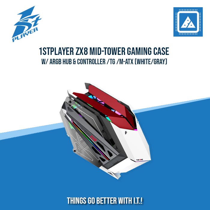 1STPLAYER ZX8 MID-TOWER GAMING CASE W/ ARGB HUB & CONTROLLER /TG /M-ATX (WHITE/GRAY) 1STPLAYER ZX8 MID-TOWER GAMING CASE W/ ARGB HUB & CONTROLLER /TG /M-ATX (WHITE/GRAY)